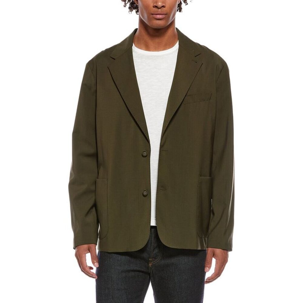 Officine Générale Mens Officine Generale Keanu Wool Blazer, Green